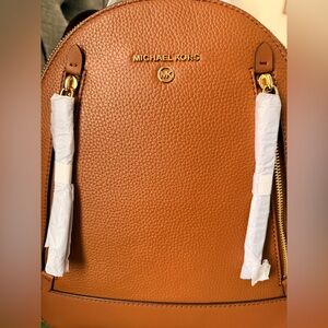 Michael Kors Cognac Pebbled Leather Backpack with Gold Hardware (Brand New)